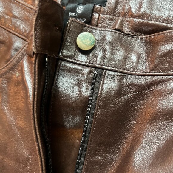 Finity Genuine Leather Pants Women Size 10 - Picture 5 of 7